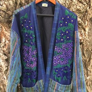 Vintage Guatemala Embroidered Jacket Hand Woven